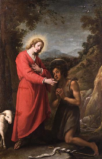 Matteo Rosselli Jesus and John the Baptist meet in their youth Sweden oil painting art